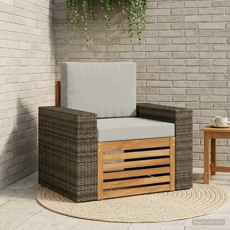 Sofa de milieu extérieur Bois d'Acacia Massif Naturel