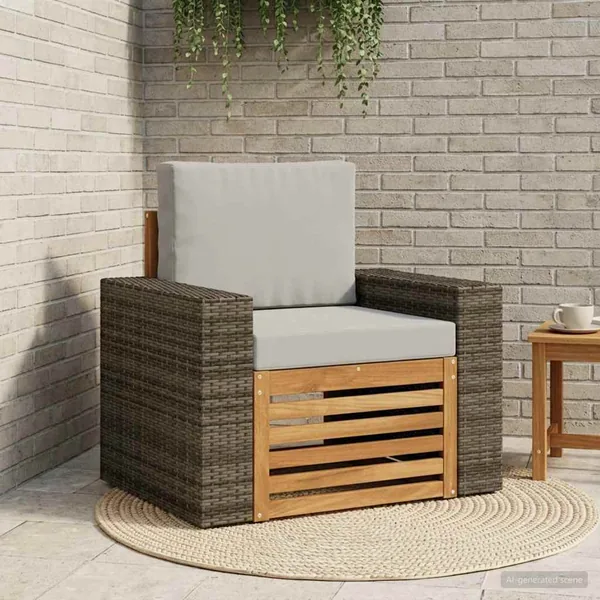 Sofa de milieu extérieur Bois d'Acacia Massif Naturel