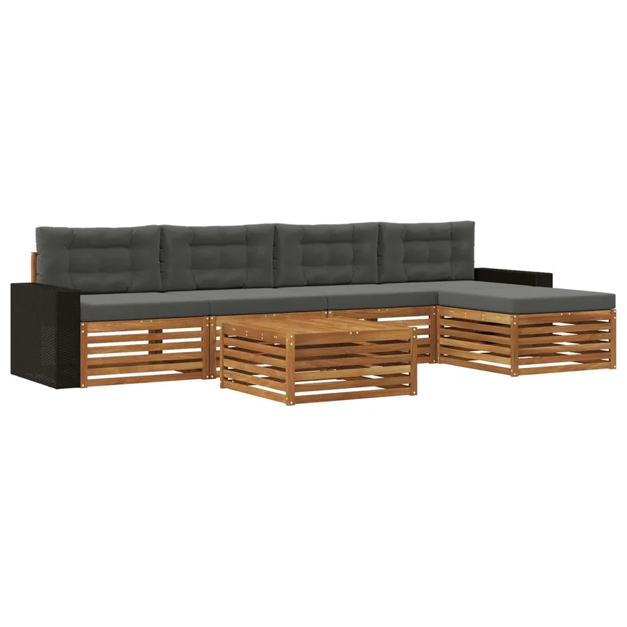 Ensemble de canapés d'extérieur 6 pcs Naturel et Anthracite - 2