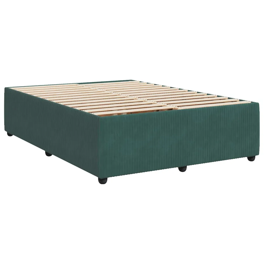 Lit boxspring LED avec matelas Vert foncé 140 x 200 cm Velours - 4