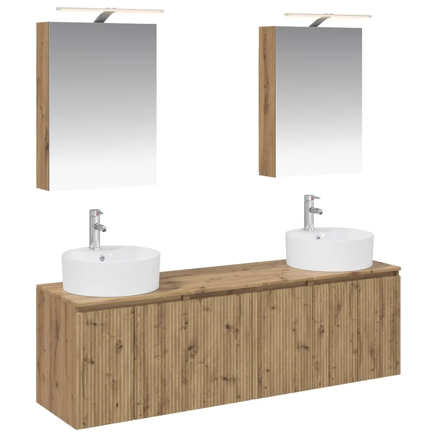 Ensemble d'armoire de salle de bain 5 pc Chêne artisanal - 2