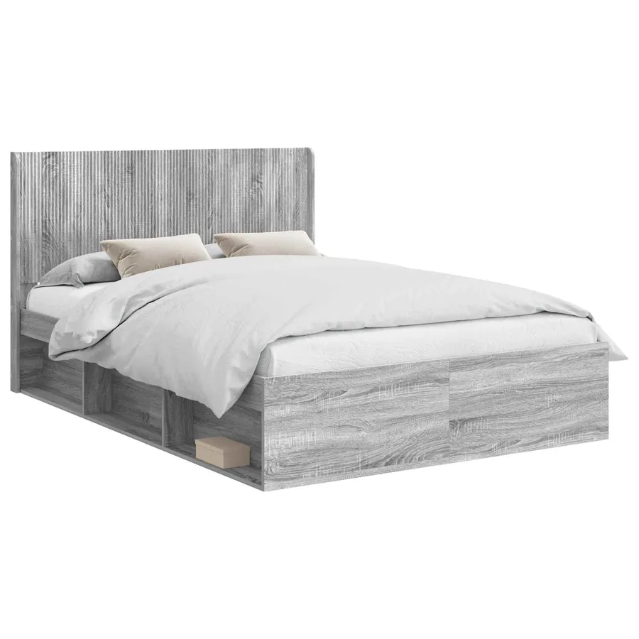 Cadre de lit avec rangement et tête de lit 2 pc - 2