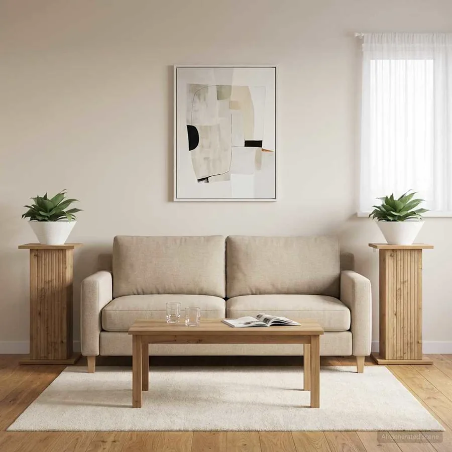Support de Plante 2 pc Chêne artisanal 30,5 x 30 x 60,5 cm - 4
