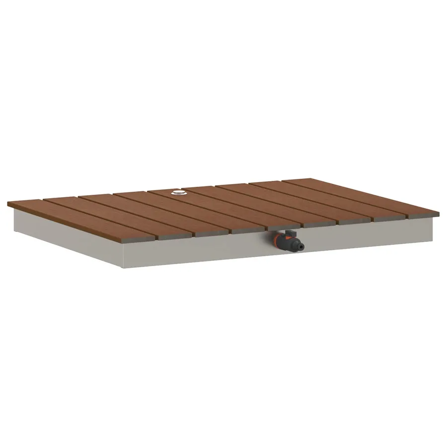 Douche de jardin WPC et Acier inoxydable 201 Marron - 2