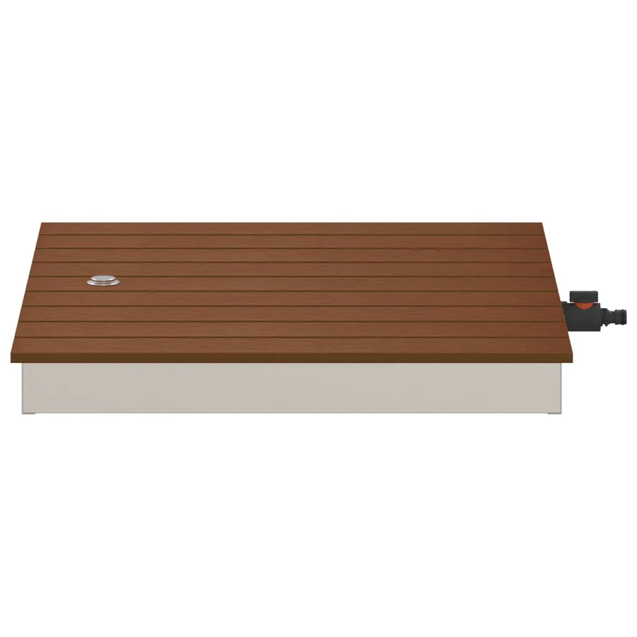 Douche de jardin WPC et Acier inoxydable 201 Marron - 3