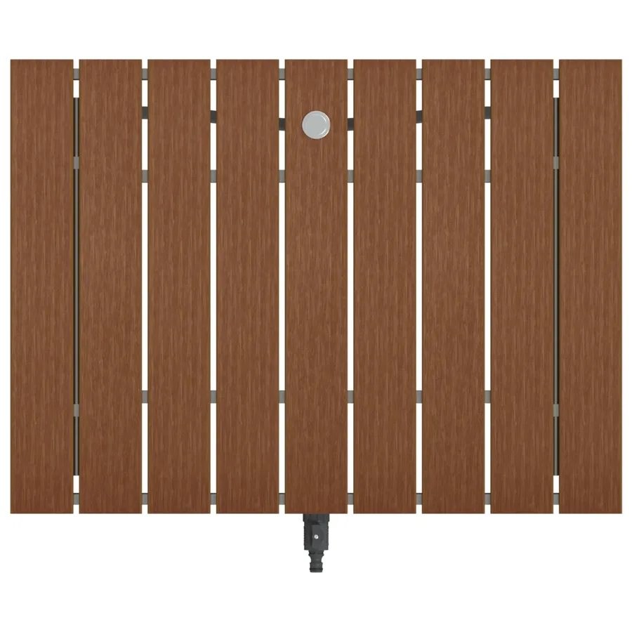 Douche de jardin WPC et Acier inoxydable 201 Marron - 5