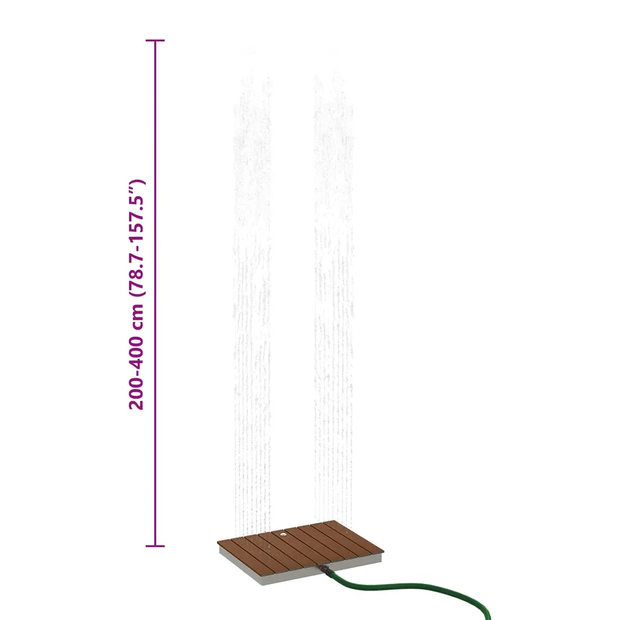 Douche de jardin WPC et Acier inoxydable 201 Marron - 7
