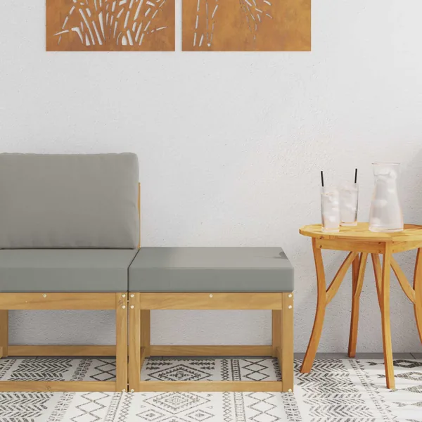 Hocker d'extérieur Bois d'Acacia Massif Blanc