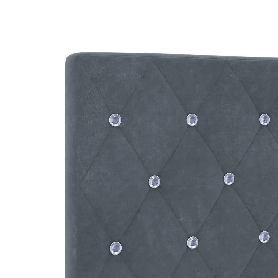 Lit boxspring avec matelas Gris foncé 120 x 200 cm Velours - 8