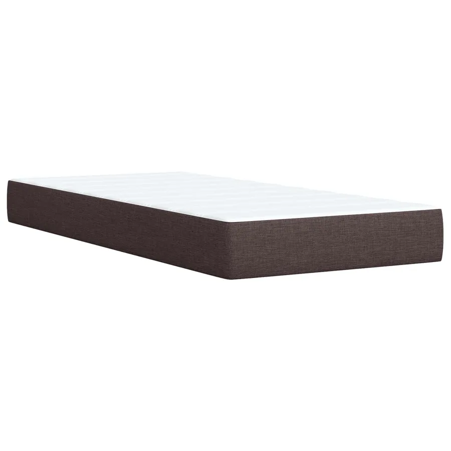 Lit ottoman avec matelas Marron foncé 90 x 200 cm Tissu - 5