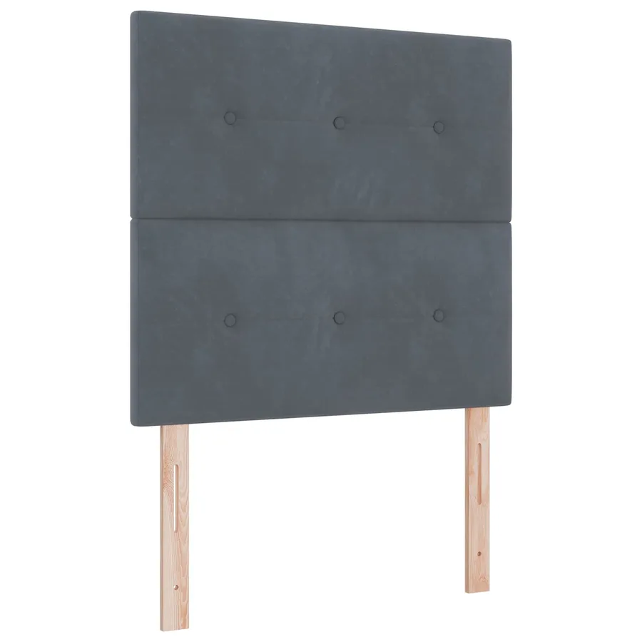 Lit boxspring LED avec matelas Gris foncé 90 x 190 cm Velours - 3