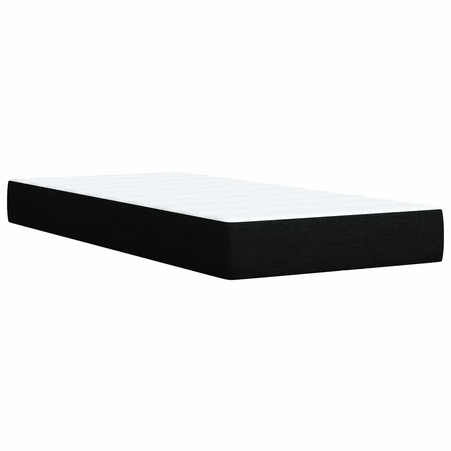 Lit ottoman avec matelas Noir 90 x 190 cm Tissu - 5