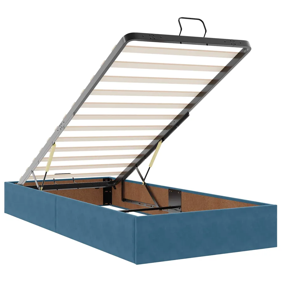 Lit ottoman avec matelas 2 pc Bleu foncé Velours - 5