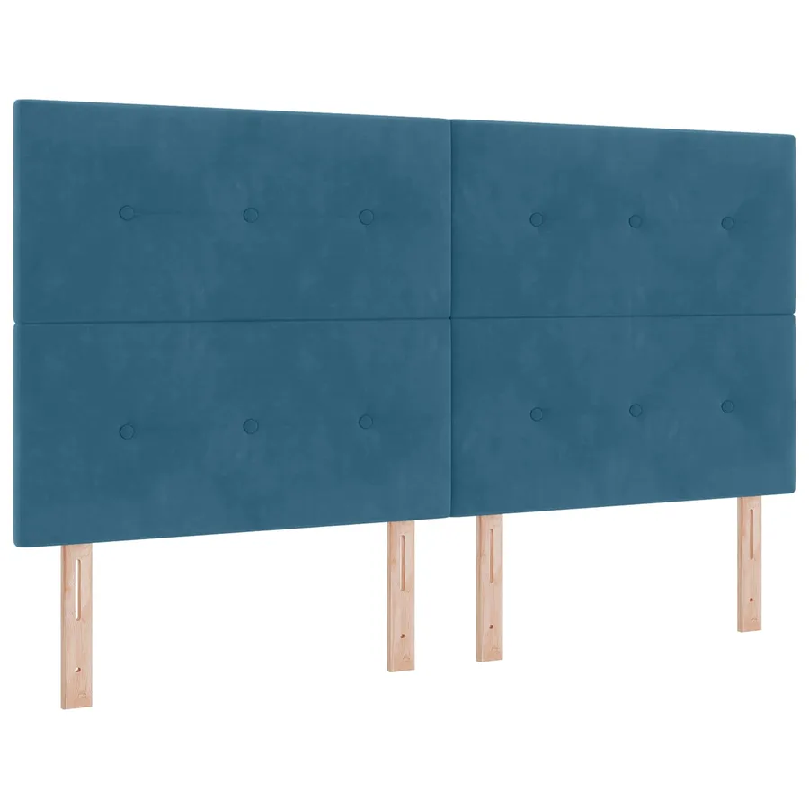 Lit ottoman avec matelas 2 pc Bleu foncé Velours - 8