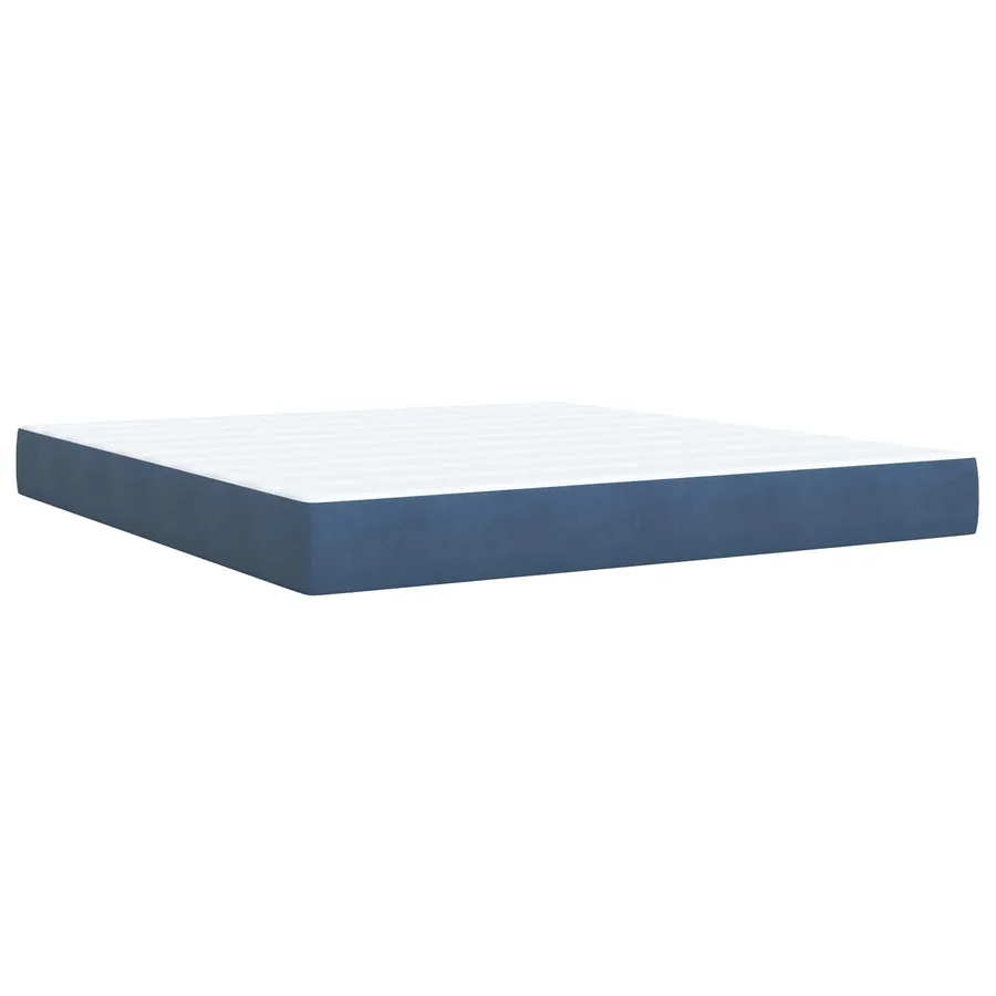 Lit ottoman avec matelas Bleu foncé 180 x 200 cm Velours - 5