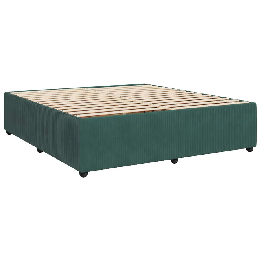 Lit boxspring LED avec matelas Vert foncé 180 x 200 cm Velours - 4