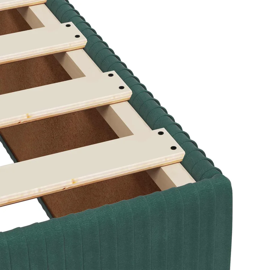 Lit boxspring LED avec matelas Vert foncé 180 x 200 cm Velours - 9