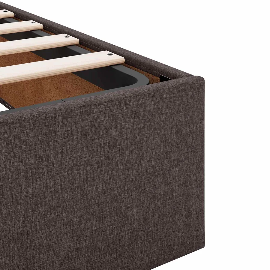 Lit ottoman avec matelas Marron foncé 90 x 190 cm Tissu - 10
