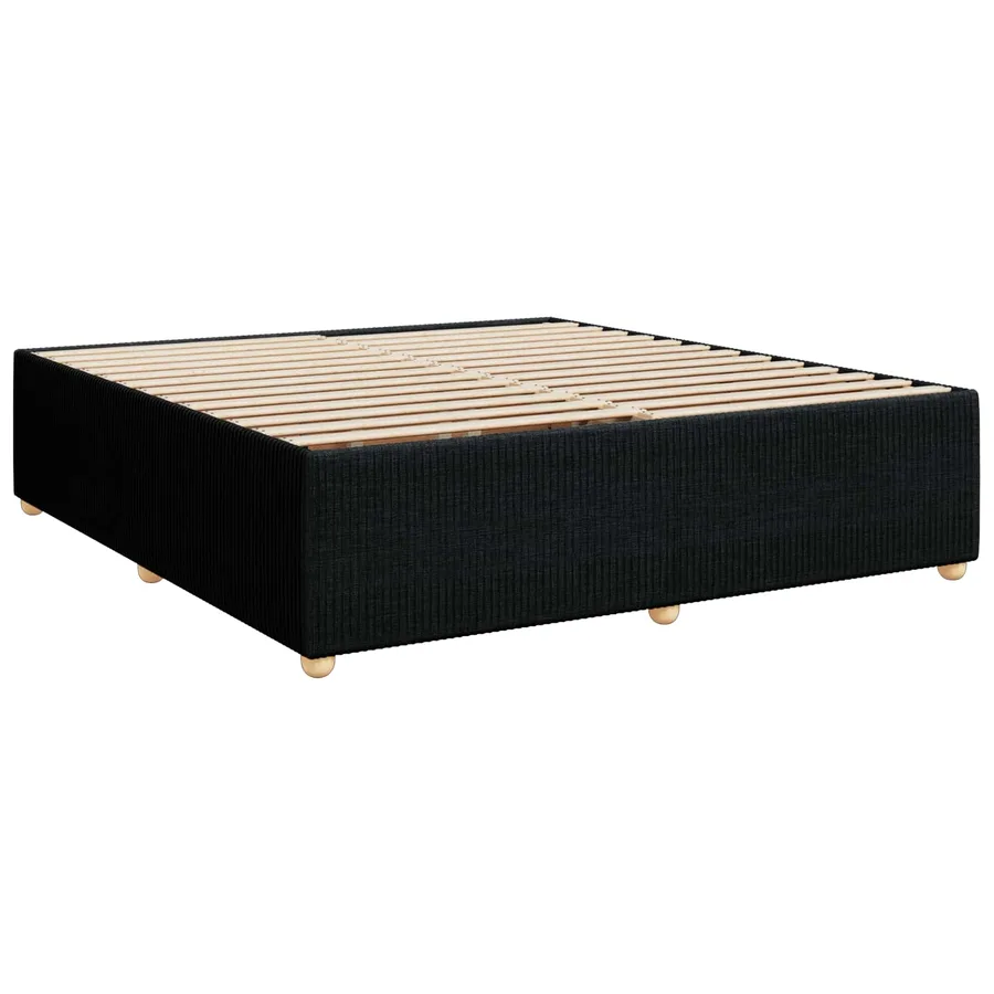 Lit boxspring avec matelas Noir 180 x 200 cm Tissu - 4