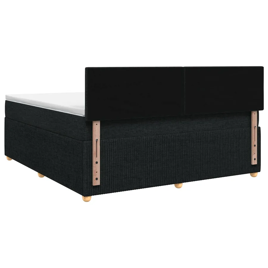 Lit boxspring avec matelas Noir 180 x 200 cm Tissu - 7