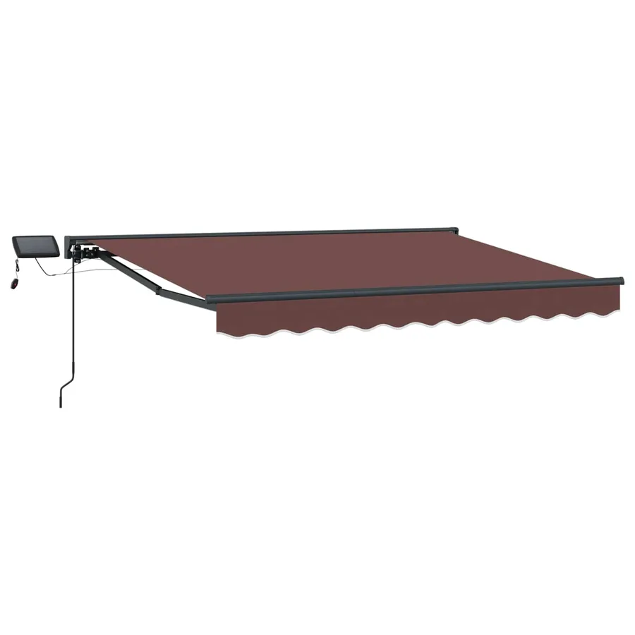Cadre de store manuel avec LEDs Marron et anthracite 3 x 2 m - 2