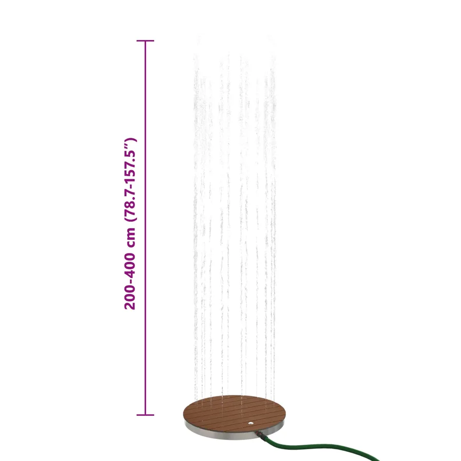 Douche de jardin WPC et Acier inoxydable 201 Marron - 7