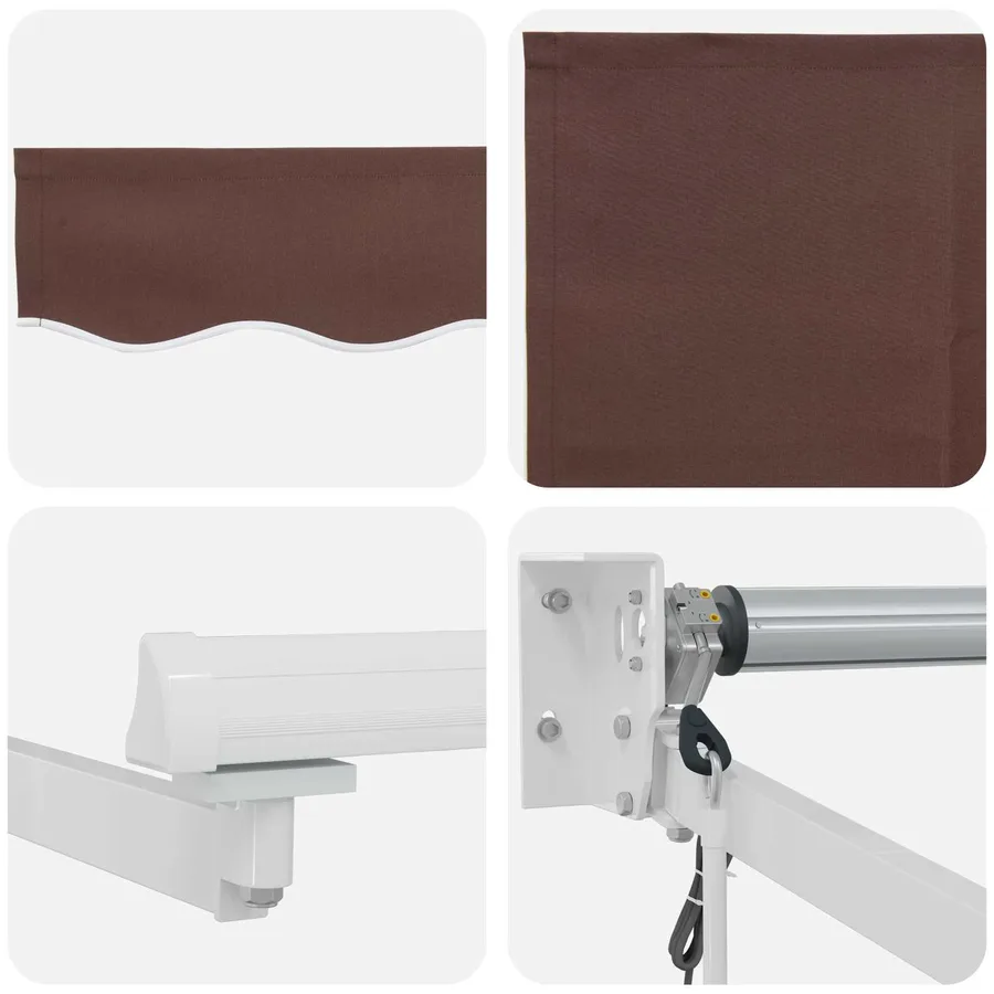 Auvent rétractable Marron 4 x 2 m Polyester et métal - 7