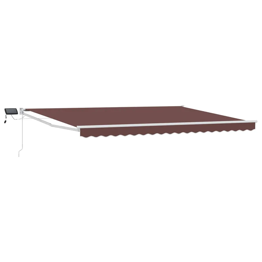 Store rétractable manuel avec LEDs Marron et blanc 4 x 2 m - 2