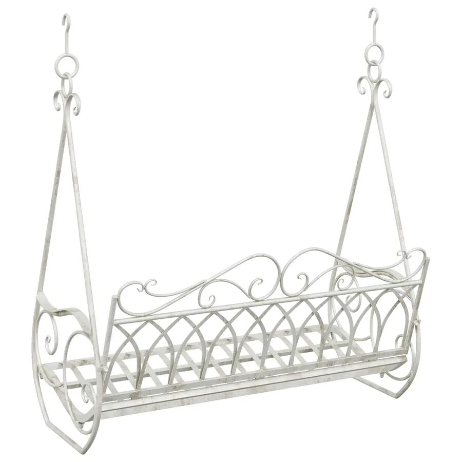 Banc Balançoire Acier 112 x 60 x 126,5 cm Blanc antique - 5