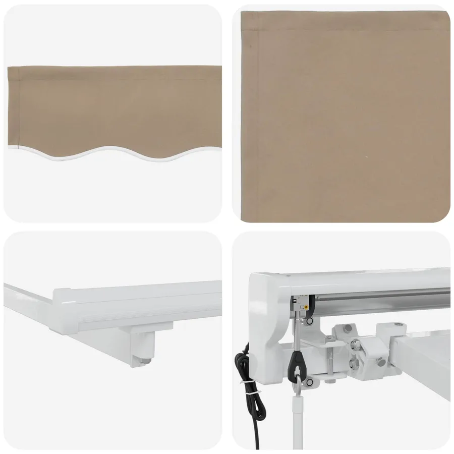 Auvent rétractable électrique Beige et blanc 2,5 x 2 m - 7