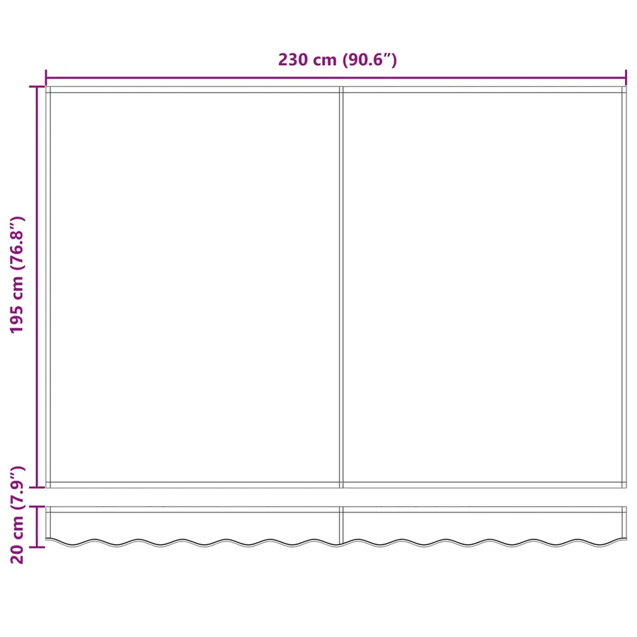 Cadre de store manuel avec LEDs Beige et Anthracite 2,5 x 2 m - 14