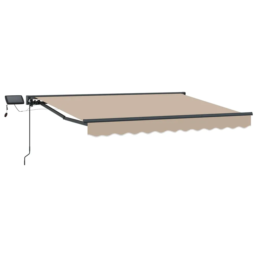 Cadre de store manuel avec LEDs Beige et Anthracite 2,5 x 2 m - 2
