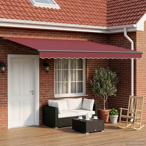 Store rétractable manuel avec LEDs 4,5 × 3 m