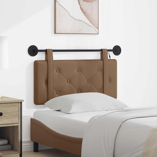 Tête de lit suspendue Avec lumière LED Cappuccino Simili cuir
