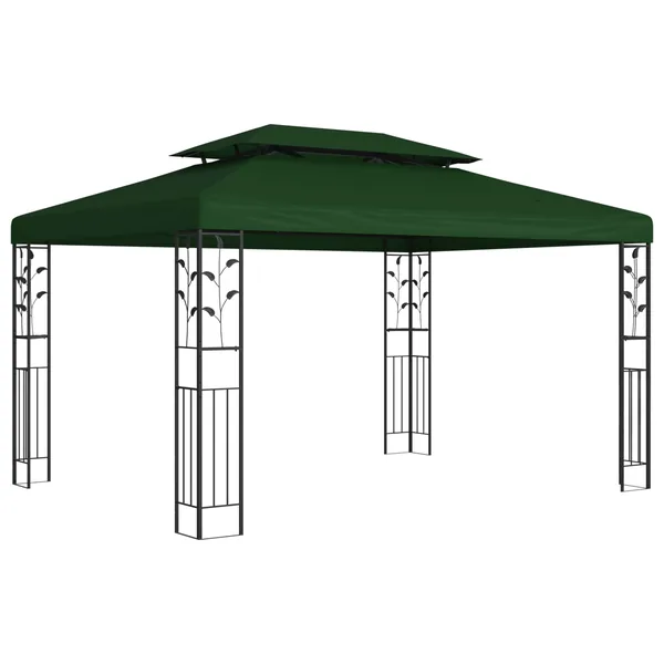 Pavillon 3,97 x 2,96 x 2,68 m Vert Polyester et Acier
