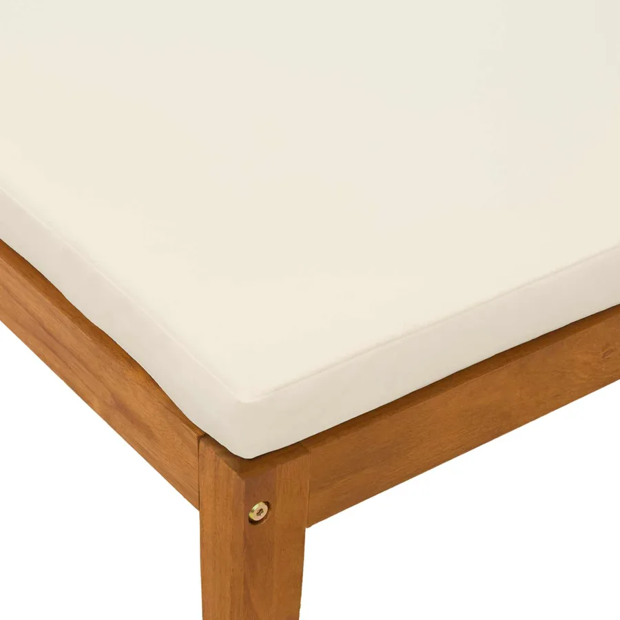 Repose-pieds de jardin avec coussin Bois d'Acacia Massif - 5