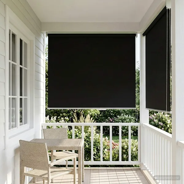 Store roulant extérieur protection UV Noir 85 x 140 cm (L x H)