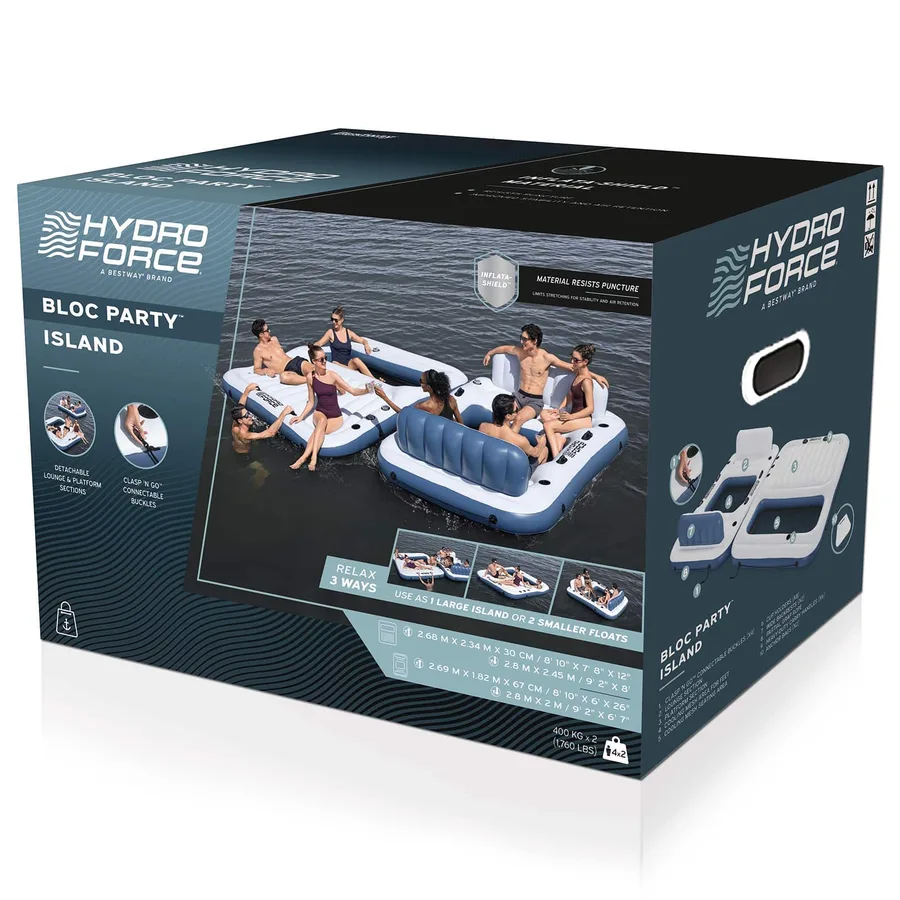Bestway Île flottante Hydro-Force 2 pcs Blanc et bleu PVC - 10