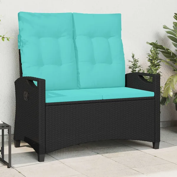 Banc de jardin avec oreiller 105 x 60 x 112 cm acier