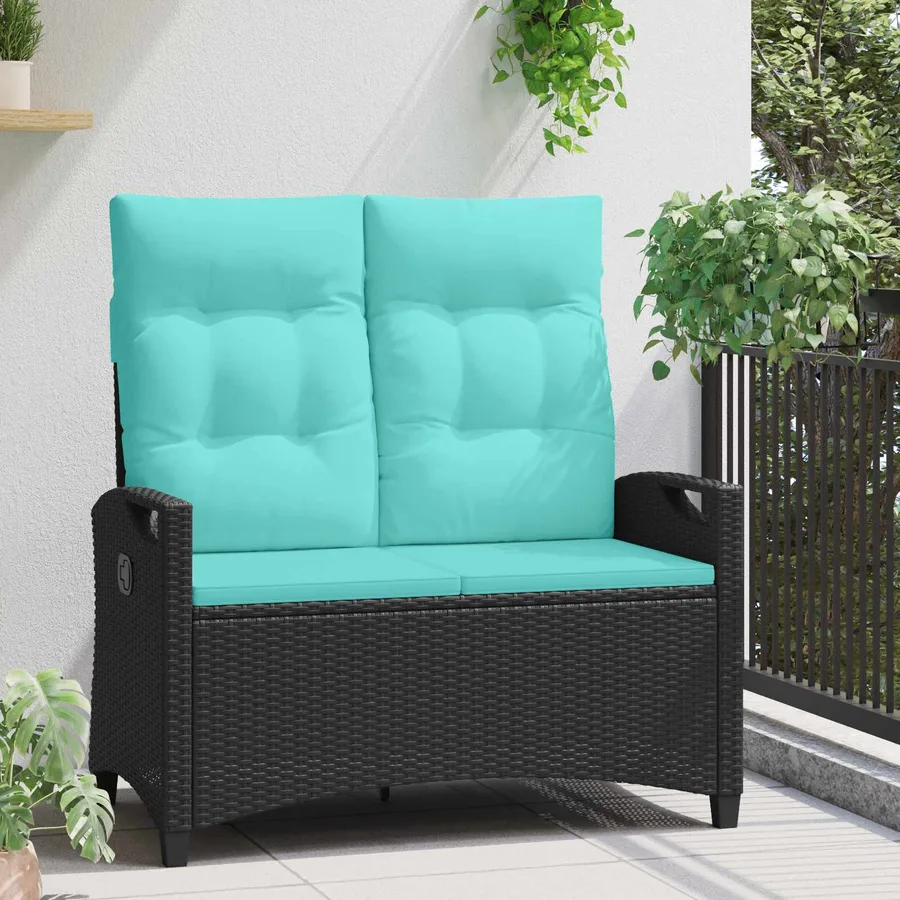 Banc de jardin avec oreiller 105 x 60 x 112 cm acier - 3