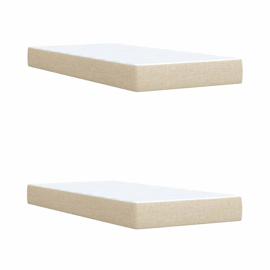 Lit ottoman avec matelas Crème 200 x 200 cm Tissu - 5