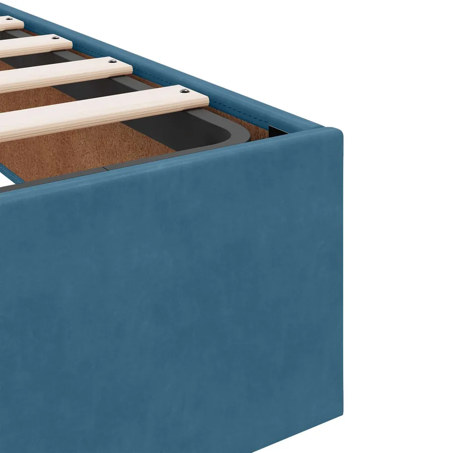 Lit ottoman avec matelas 2 pc Bleu foncé Velours - 11