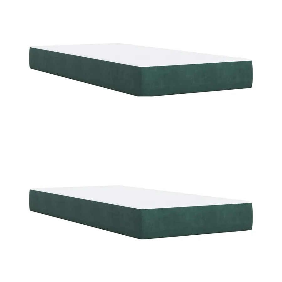 Lit ottoman avec matelas Vert foncé 200 x 200 cm Velours - 5
