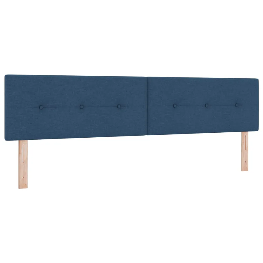 Lit boxspring avec matelas Bleu 200 x 200 cm Tissu - 3