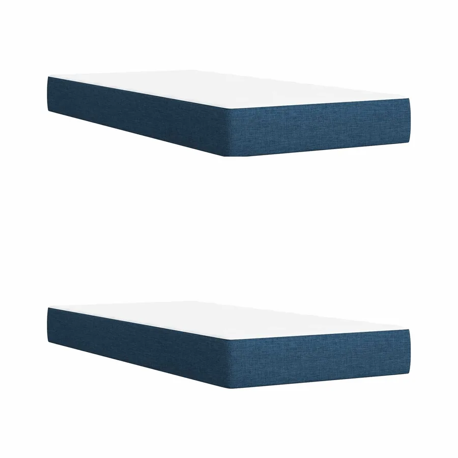 Lit boxspring avec matelas Bleu 200 x 200 cm Tissu - 5
