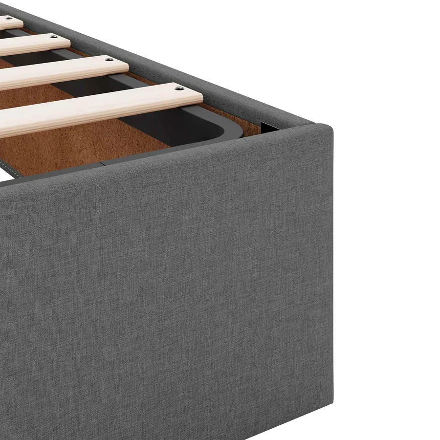 Lit ottoman avec matelas 2 pcs Gris foncé Tissu - 10