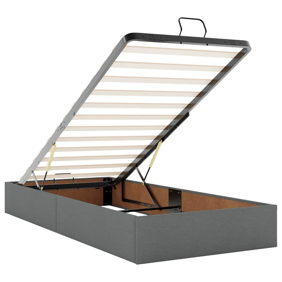 Lit ottoman avec matelas 2 pcs Gris foncé Tissu - 5