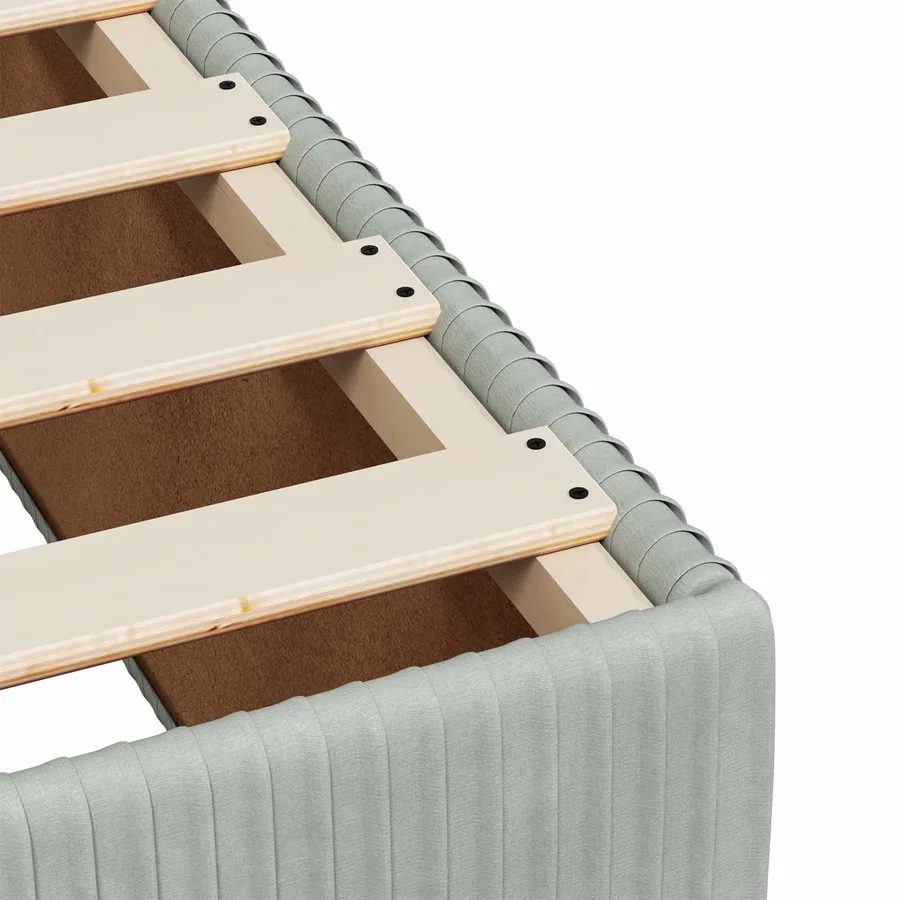 Lit boxspring LED avec matelas Gris clair 160 x 200 cm Velours - 9