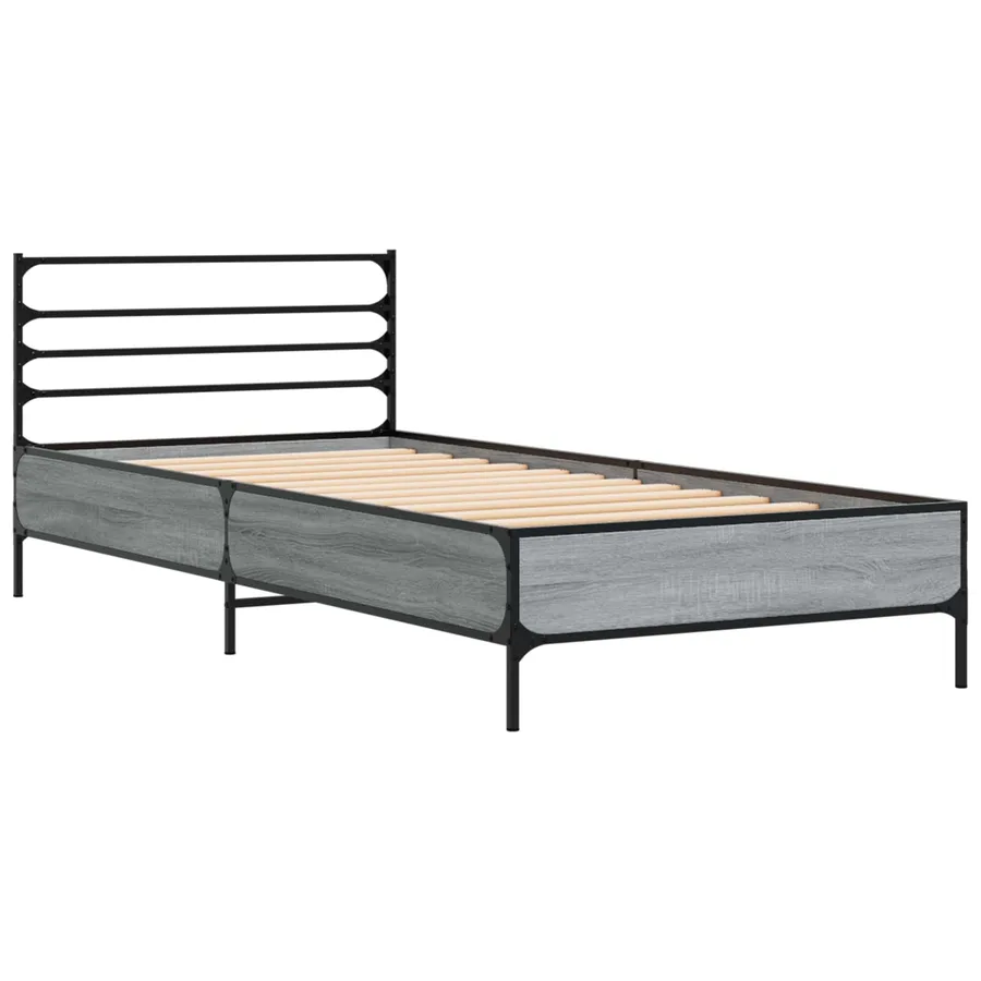 Cadre de lit Sonoma gris 80 x 200 cm Bois d'ingénierie - 3
