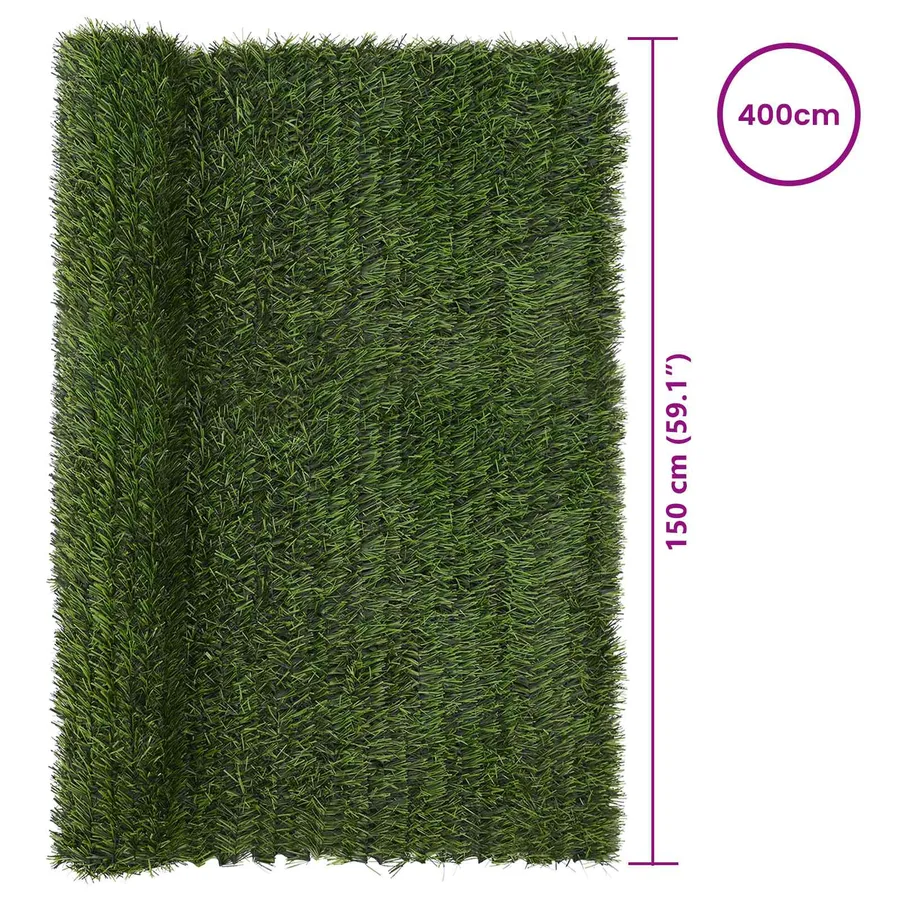 Clôture Artificielle Vert clair 1,5 x 4 m PVC et Acier - 6